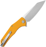 Kubey Flash Linerlock Yellow G10 Folding 14C28N Sandvik Pocket Knife 158S