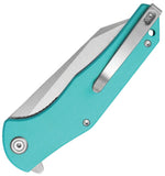 Kubey Flash Linerlock Light Blue G10 Folding 14C28N Sandvik Pocket Knife 158T