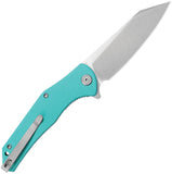 Kubey Flash Linerlock Light Blue G10 Folding 14C28N Sandvik Pocket Knife 158T