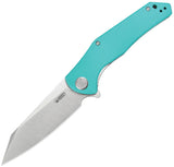 Kubey Flash Linerlock Light Blue G10 Folding 14C28N Sandvik Pocket Knife 158T