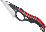 Kubey Hippocam EDC Black & Red G10 D2 Steel Fixed Blade Knife 166A - Kubey Sale