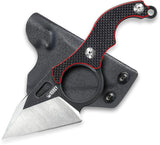 Kubey Hippocam EDC Black & Red G10 D2 Steel Fixed Blade Knife 166A - Kubey Sale