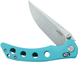 Kubey Hound Crossbar Lock Tiffany Blue G10 Folding 14C28N Clip Pt Pocket Knife 172C