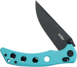 Kubey Hound Crossbar Lock Tiffany Blue G10 Folding Black 14C28N Clip Pt Pocket Knife 172D