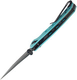 Kubey Hound Crossbar Lock Tiffany Blue G10 Folding Black 14C28N Clip Pt Pocket Knife 172D