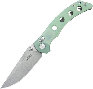 Kubey Hound Crossbar Lock Jade G10 Folding 14C28N Clip Pt Pocket Knife 172G