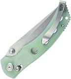 Kubey Hound Crossbar Lock Jade G10 Folding 14C28N Clip Pt Pocket Knife 172G