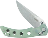 Kubey Hound Crossbar Lock Jade G10 Folding 14C28N Clip Pt Pocket Knife 172G