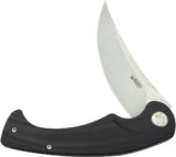 Kubey Scimitar Linerlock Black G10 Folding 14C28N Trailing Pt Pocket Knife 173K