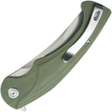 Kubey Scimitar Linerlock Green G10 Folding 14C28N Tanto Pocket Knife 175A