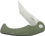 Kubey Scimitar Linerlock Green G10 Folding 14C28N Tanto Pocket Knife 175A