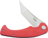 Kubey Scimitar Linerlock Red G10 Folding 14C28N Tanto Pocket Knife 175E