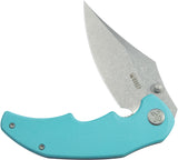 Kubey Ceto Linerlock Tiffany Blue G10 Folding 14C28N Clip Point Pocket Knife 181B