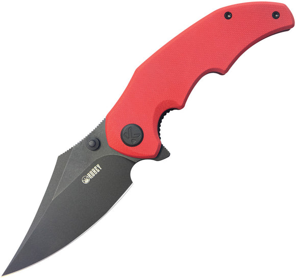 Kubey Ceto Linerlock Red G10 Folding 14C28N Clip Point Pocket Knife 181E