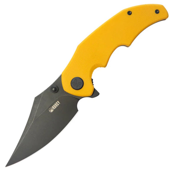 Kubey Ceto Linerlock Yellow G10 Folding 14C28N Clip Point Pocket Knife 181G