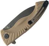 Kubey Timberwolf Linerlock Tan G10 Folding 14C28N Kukri Pocket Knife 208H