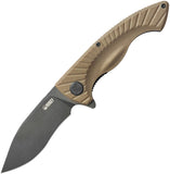 Kubey Timberwolf Linerlock Tan G10 Folding 14C28N Kukri Pocket Knife 208H