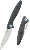 Kubey Pike Linerlock Flamed Titanium Folding CPM-20CV Pocket Knife 2103C