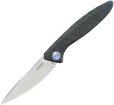 Kubey Pike Linerlock Flamed Titanium Folding CPM-20CV Pocket Knife 2103C