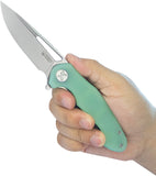 Kubey Dugu Linerlock Jade G10 Folding 14C28N Sandvik Pocket Knife 210I