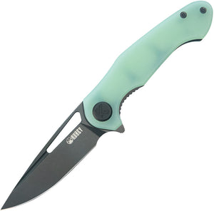 Kubey Dugu Linerlock Jade G10 Folding Black 14C28N Sandvik Pocket Knife 210K