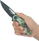 Kubey Dugu Linerlock Digital Camo G10 Folding Black 14C28N Sandvik Pocket Knife 210L