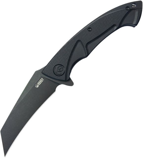 Kubey Anteater Black G10 Linerlock Blackwash 14C28N Folding Knife 212D
