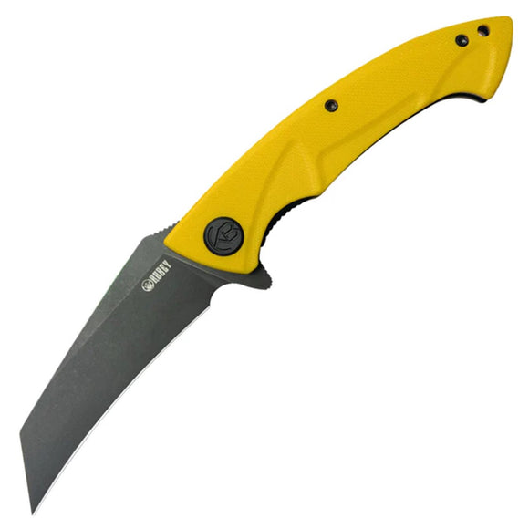 Kubey Anteater Linerlock Yellow G10 Folding 14C28N Hawkbill Pocket Knife 212E