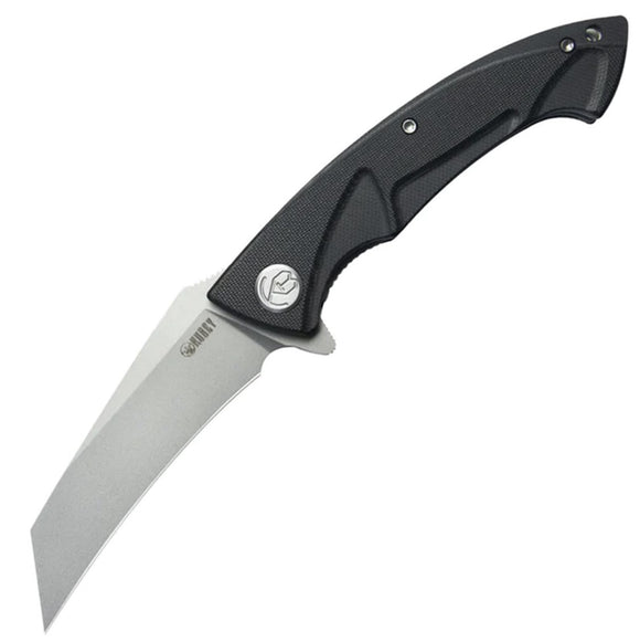 Kubey Anteater Linerlock Black G10 Folding 14C28N Hawkbill Pocket Knife 212I