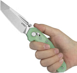 Kubey Carve Nest Linerlock Jade G10 Folding 14C28N Sandvik Pocket Knife 237F1