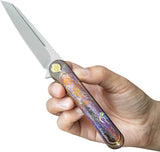 Kubey Dandy Framelock Flame Titanium Folding CPM-S90V Pocket Knife 247H