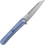 Kubey Dandy Framelock Blue Titanium Folding CPM-S90V Pocket Knife 247K