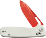 Kubey Bluff Axis Lock White G10 Folding Red Sandvik 14C28N Drop Pt Pocket Knife 248B