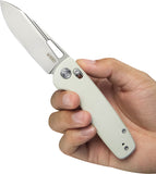 Kubey Bluff Axis Lock White G10 Folding Sandvik 14C28N Drop Pt Pocket Knife 248C