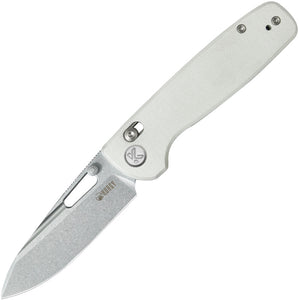 Kubey Bluff Axis Lock White G10 Folding Sandvik 14C28N Pocket Knife 316J