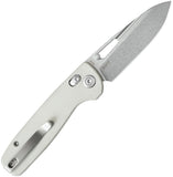 Kubey Bluff Axis Lock White G10 Folding Sandvik 14C28N Pocket Knife 316J