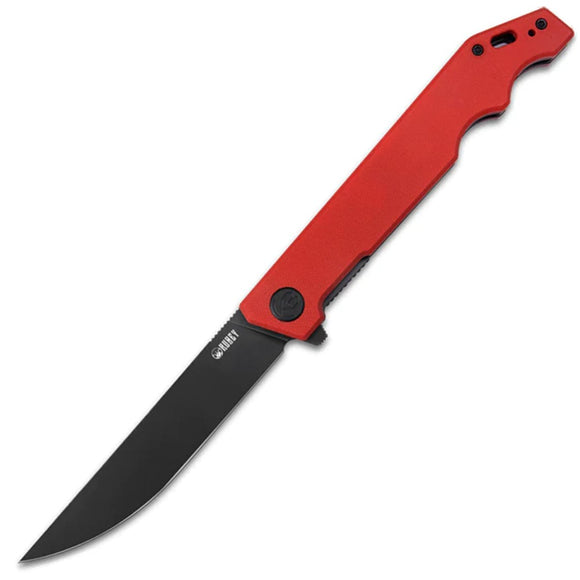 Kubey Pylades Linerlock Red G10 Folding Black AUS-10 Clip Pt Pocket Knife OPEN BOX