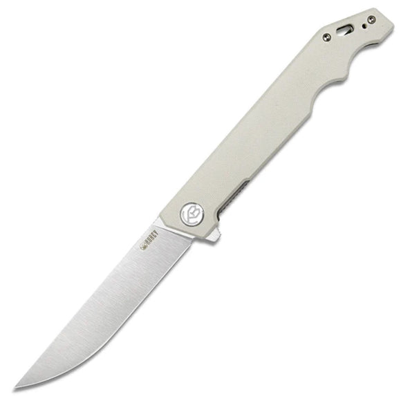 Kubey Pylades Linerlock Ivory G10 Folding AUS-10 Clip Point Pocket Knife 253G