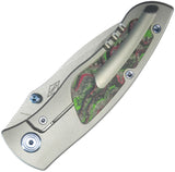 Kubey KB Knives Vertigo Framelock Titanium & Watermelon Sugar Carbon Fiber Folding S35VN Knife 258B