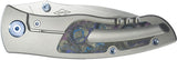 Kubey KB Knives Vertigo Framelock Titanium & Damtanium Camo Carbon Fiber Folding S35VN Knife 258C