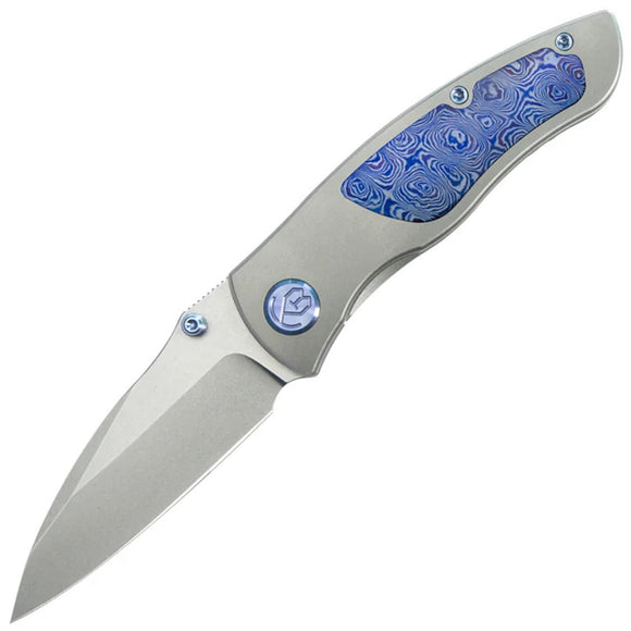 Kubey KB Knives Vertigo Framelock Titanium & Timascus Folding S35VN Pocket Knife 258D