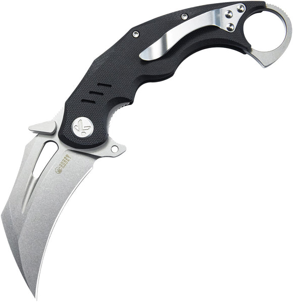 Kubey Wrath Karambit Linerlock Black G10 Folding 14C28N Pocket Knife 261A