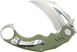 Kubey Wrath Karambit Linerlock Green G10 Folding 14C28N Pocket Knife 261B