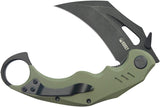 Kubey Wrath Karambit Linerlock Green G10 Folding Black 14C28N Pocket Knife 261F