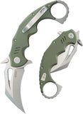 Kubey Mini Wrath Karambit Linerlock Green G10 Folding 14C28N Pocket Knife 262B