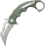 Kubey Mini Wrath Karambit Linerlock Green G10 Folding 14C28N Pocket Knife 262B