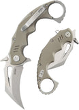 Kubey Mini Wrath Karambit Linerlock Tan G10 Folding 14C28N Pocket Knife 262C