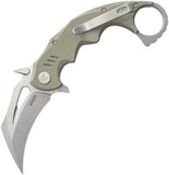 Kubey Mini Wrath Karambit Linerlock Tan G10 Folding 14C28N Pocket Knife 262C