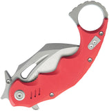 Kubey Mini Wrath Karambit Linerlock Red G10 Folding 14C28N Pocket Knife 262D