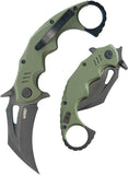 Kubey Mini Wrath Karambit Linerlock Green G10 Folding Black 14C28N Pocket Knife 262F